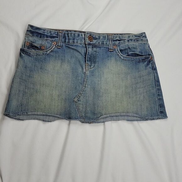 10 AEO mini denim jean skirt micro AMERICAN EAGLE OUTFITTERS medium large - Picture 5 of 11